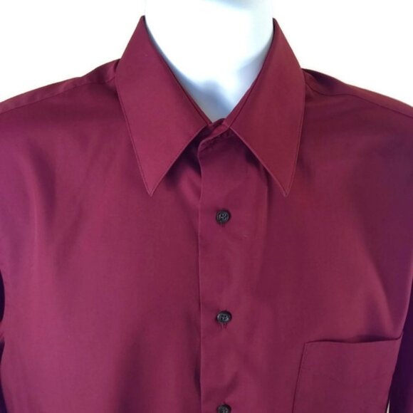 Van Heusen Poplin Wrinkle Free Men's Button Down Dress Shirt Long Sleeve  Lg /16 - Picture 2 of 8